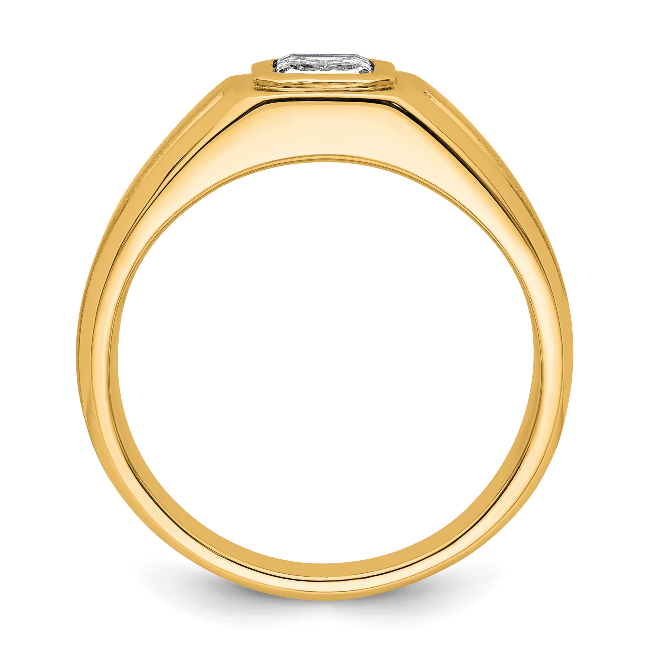 14k 1 carat Lab Grown Diamond VS+ F+ Radiant Complete Men's Ring Secondary image