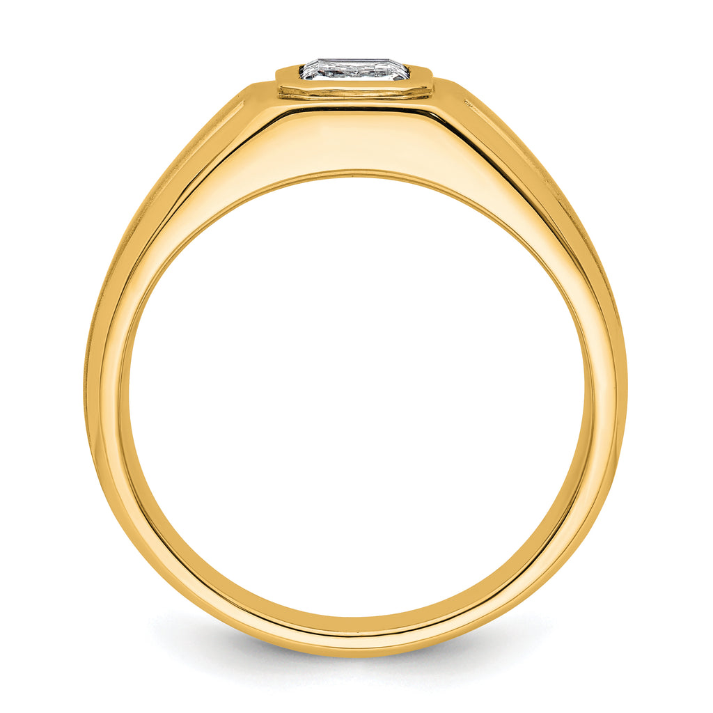 14k 1 carat Lab Grown Diamond VS+ F+ Radiant Complete Men's Ring