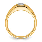 14k 1 carat Lab Grown Diamond VS+ F+ Radiant Complete Men's Ring