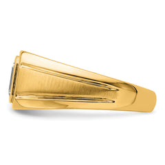 14k 1 carat Lab Grown Diamond VS+ F+ Radiant Complete Men's Ring