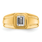 14k 1 carat Lab Grown Diamond VS+ F+ Radiant Complete Men's Ring