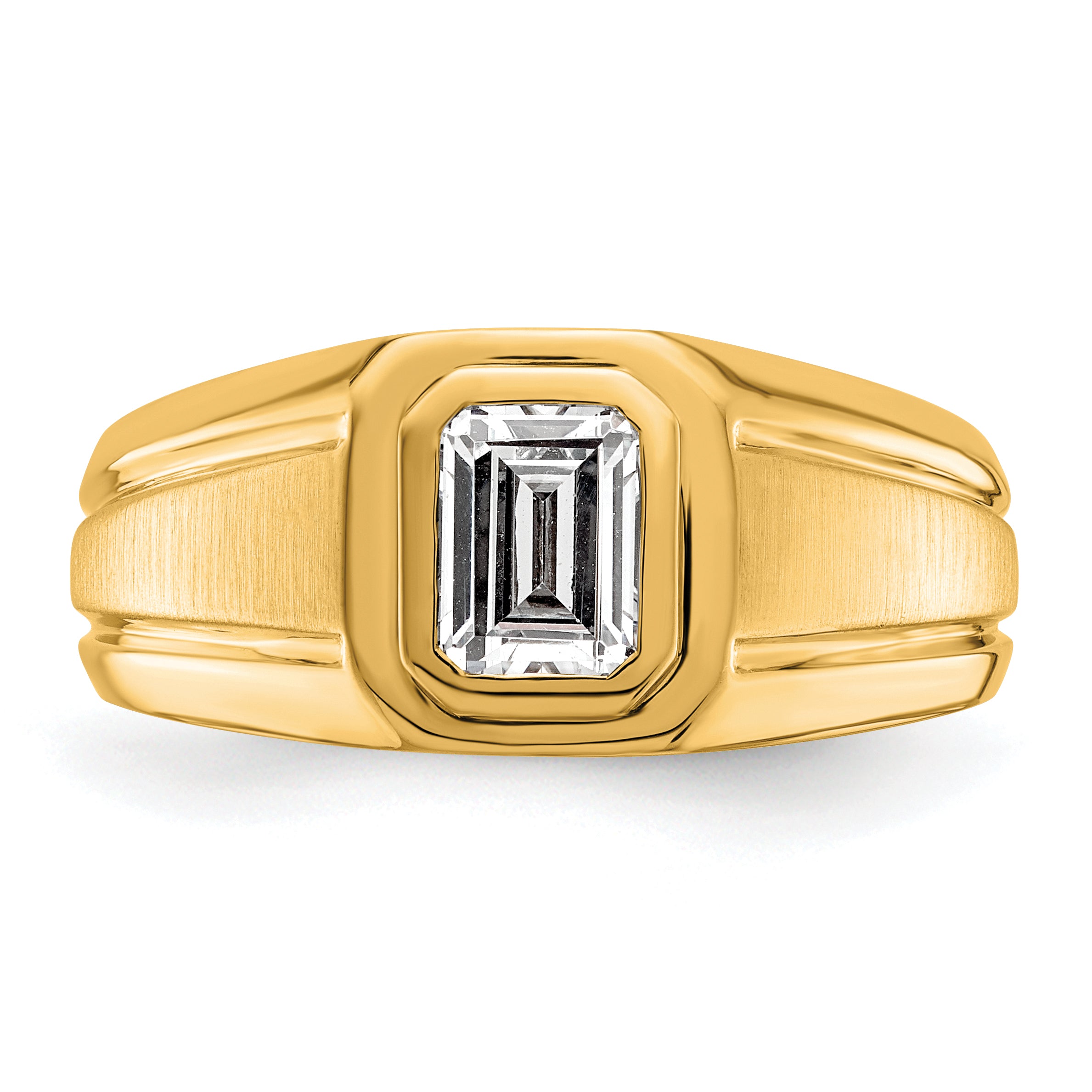 14k 1 carat Lab Grown Diamond VS+ F+ Radiant Complete Men's Ring
