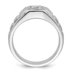14k White Gold 1 carat Lab Grown Diamond VS+ F+ Radiant Complete Men's Ring