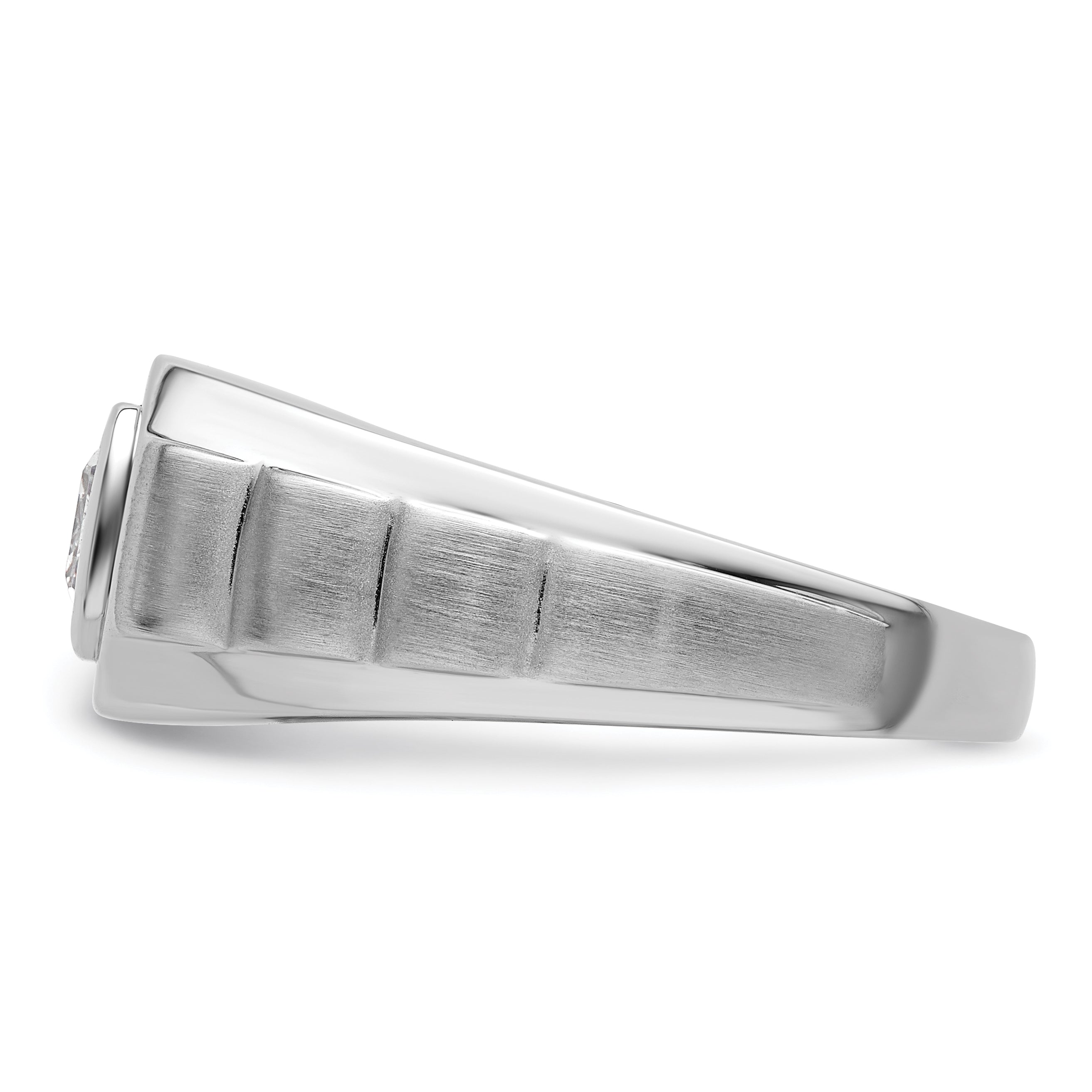 14k White Gold 1 carat Lab Grown Diamond VS+ F+ Radiant Complete Men's Ring