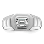 14k White Gold 1 carat Lab Grown Diamond VS+ F+ Radiant Complete Men's Ring