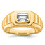 14k 1 carat Lab Grown Diamond VS+ F+ Radiant Complete Men's Ring