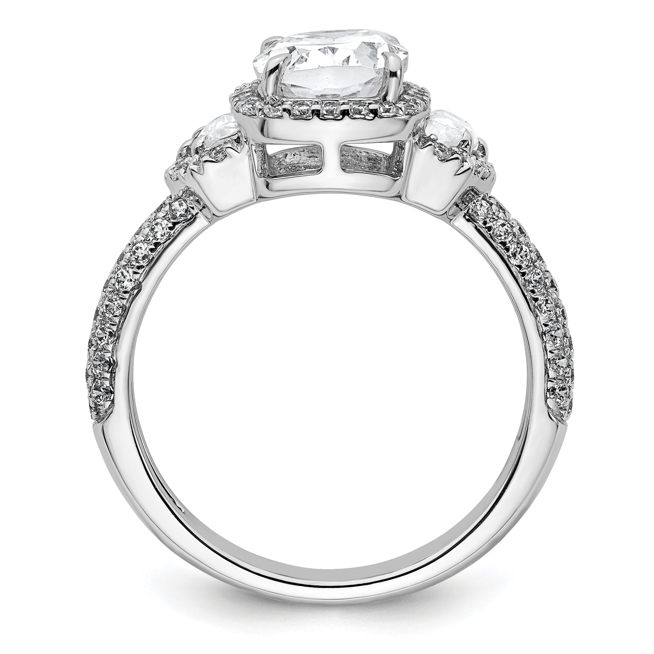 14k White Gold 2 7/8 carat Certified Lab Grown Diamond VS+ F+ Complete Oval Halo Engagement Ring