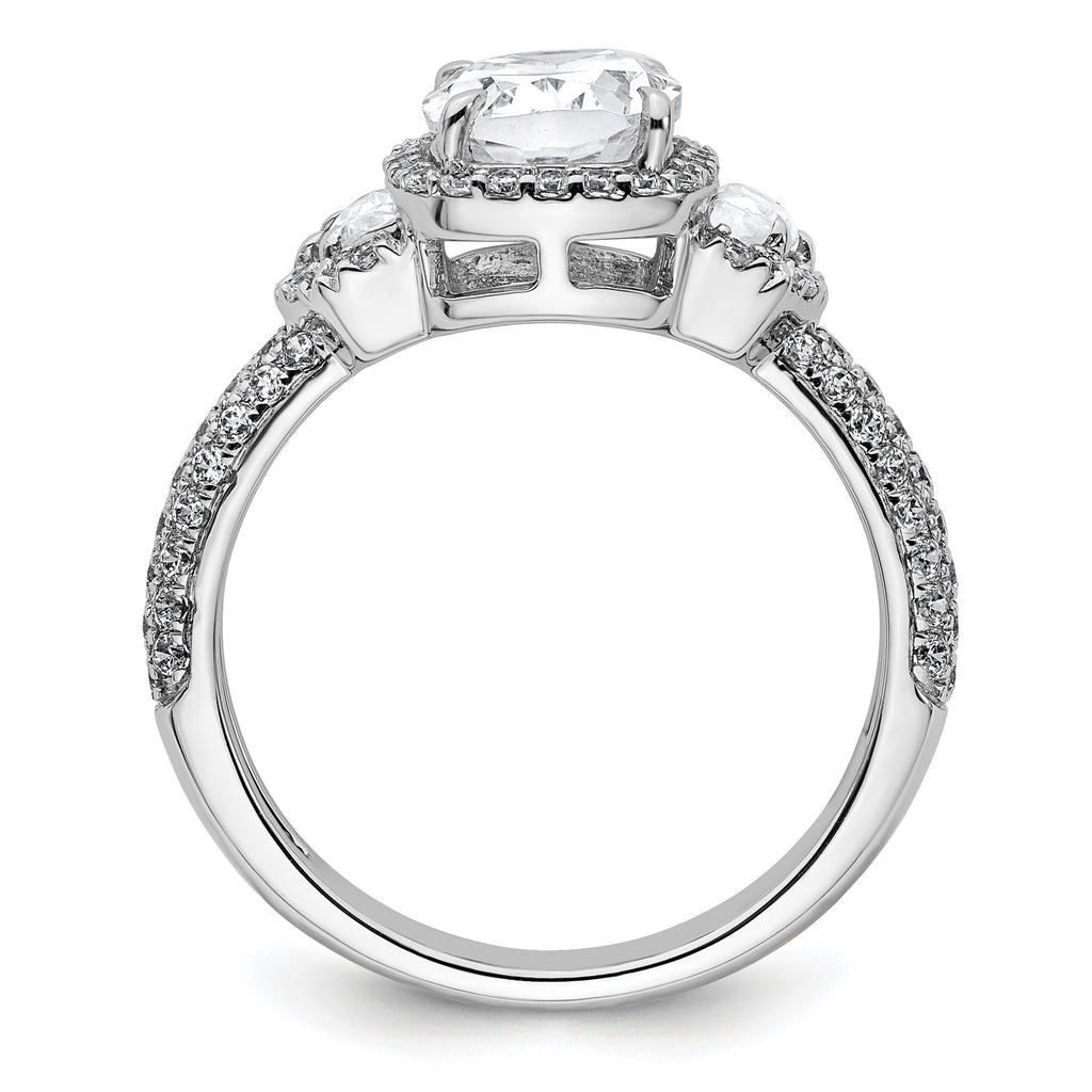 14k White Gold 2 7/8 carat Certified Lab Grown Diamond VS+ F+ Complete Oval Halo Engagement Ring