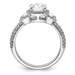 14k White Gold 2 7/8 carat Certified Lab Grown Diamond VS+ F+ Complete Oval Halo Engagement Ring