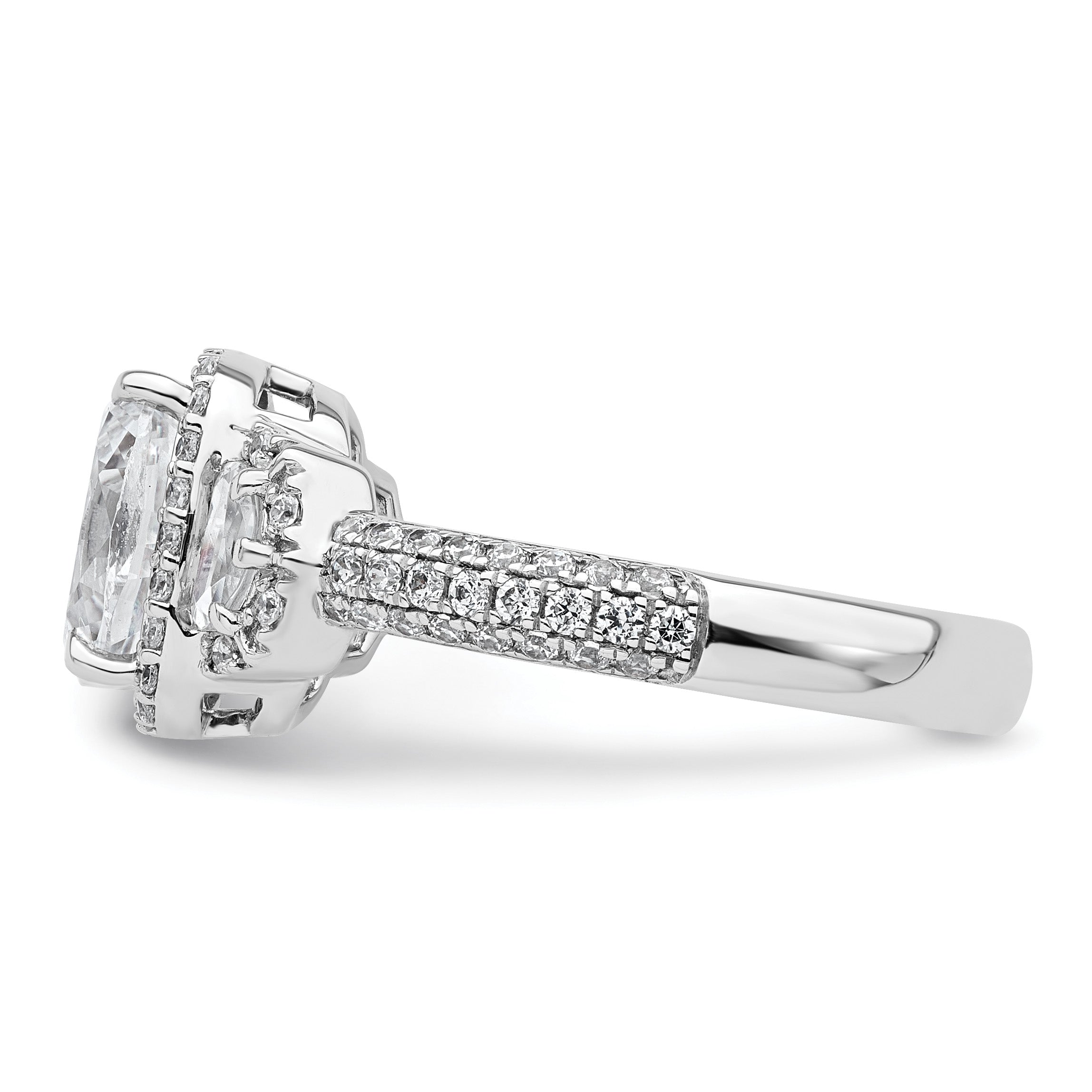 14k White Gold 2 7/8 carat Certified Lab Grown Diamond VS+ F+ Complete Oval Halo Engagement Ring