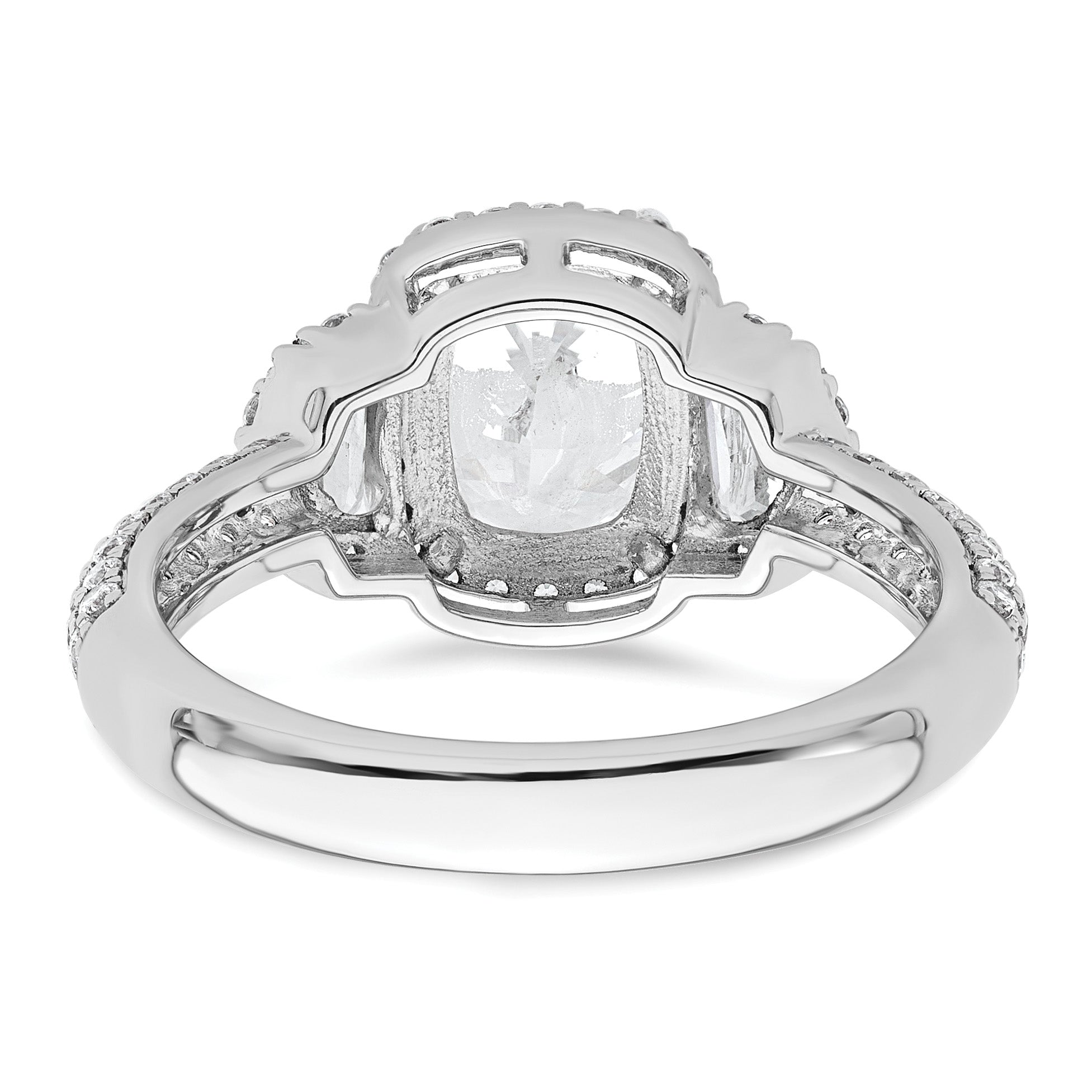 14k White Gold 2 7/8 carat Certified Lab Grown Diamond VS+ F+ Complete Oval Halo Engagement Ring