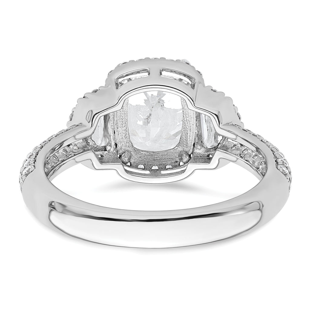 14k White Gold 2 7/8 carat Certified Lab Grown Diamond VS+ F+ Complete Oval Halo Engagement Ring