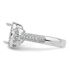 14k White Gold 7/8 carat Lab Grown Diamond VS+ F+ 2 carat Oval Center Semi Mount Halo Engagement Ring