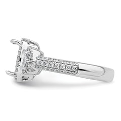 14k White Gold 7/8 carat Lab Grown Diamond VS+ F+ 2 carat Oval Center Semi Mount Halo Engagement Ring