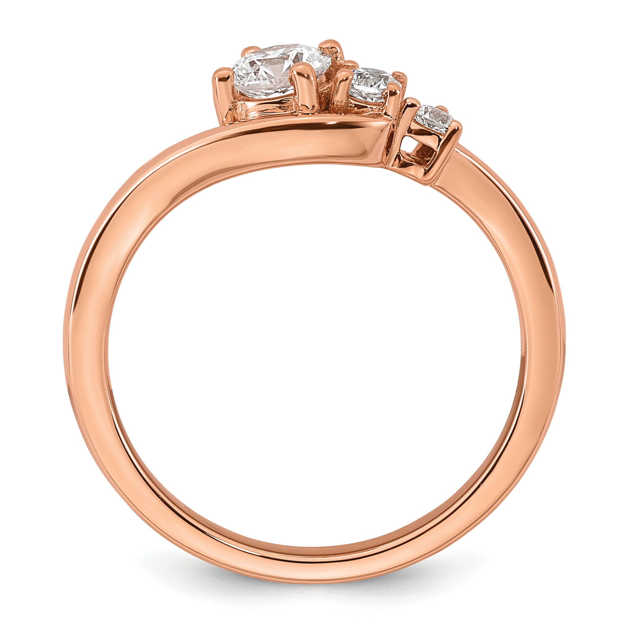 14k Rose Gold 1/2 carat Lab Grown Diamond VS+ F+ Round Complete Engagement Ring Secondary image