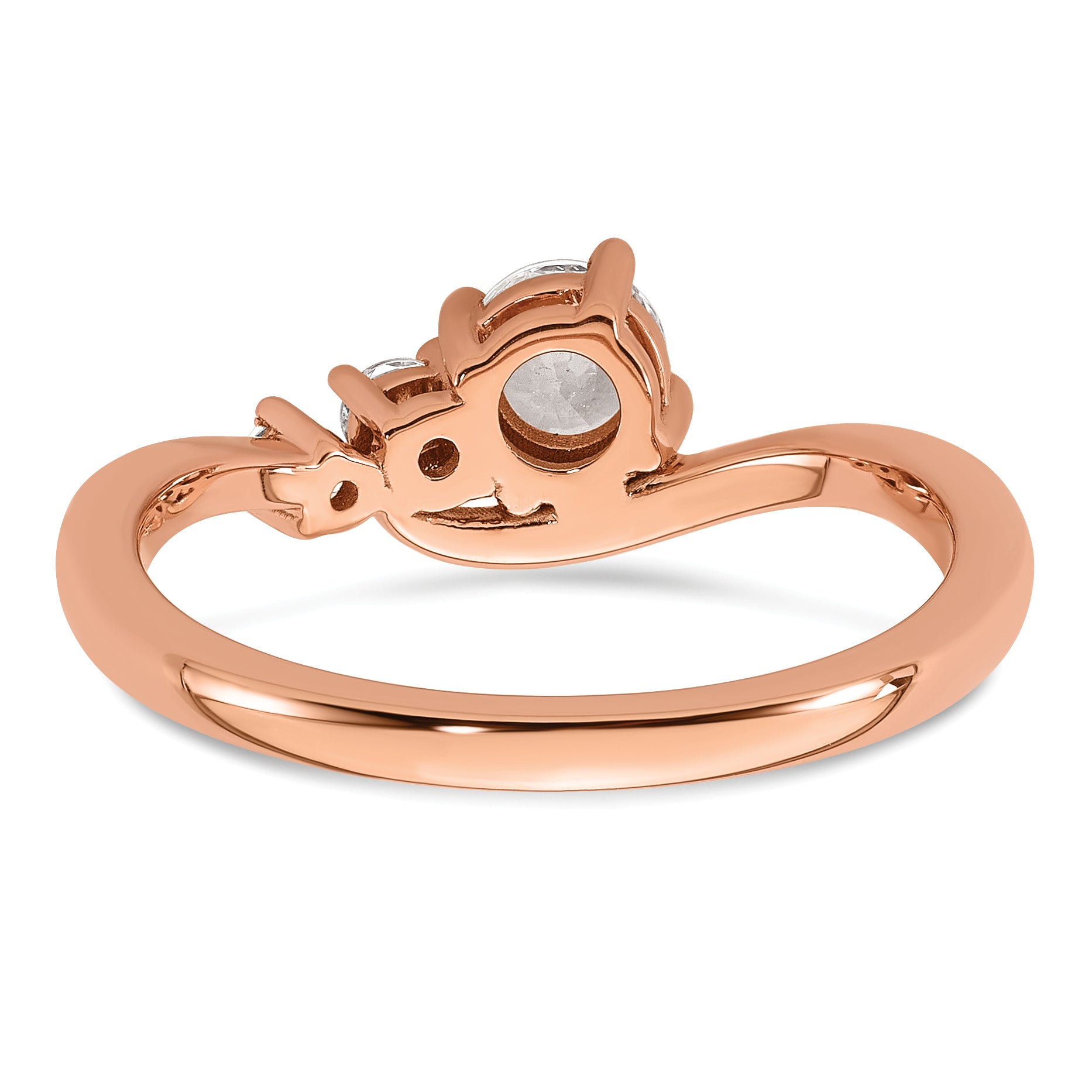 14k Rose Gold 1/2 carat Lab Grown Diamond VS+ F+ Round Complete Engagement Ring