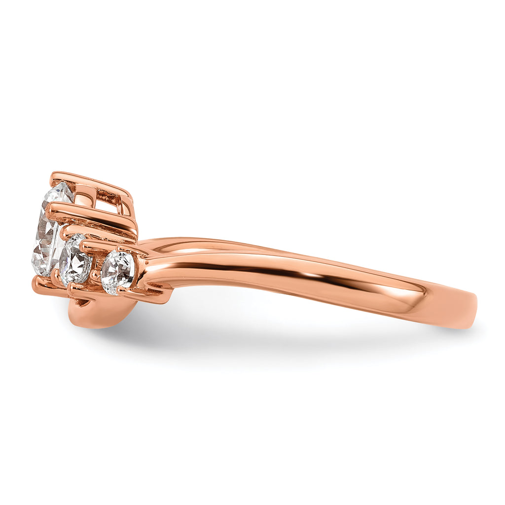 14k Rose Gold 3/4 carat Lab Grown Diamond VS+ F+ Round Complete Engagement Ring