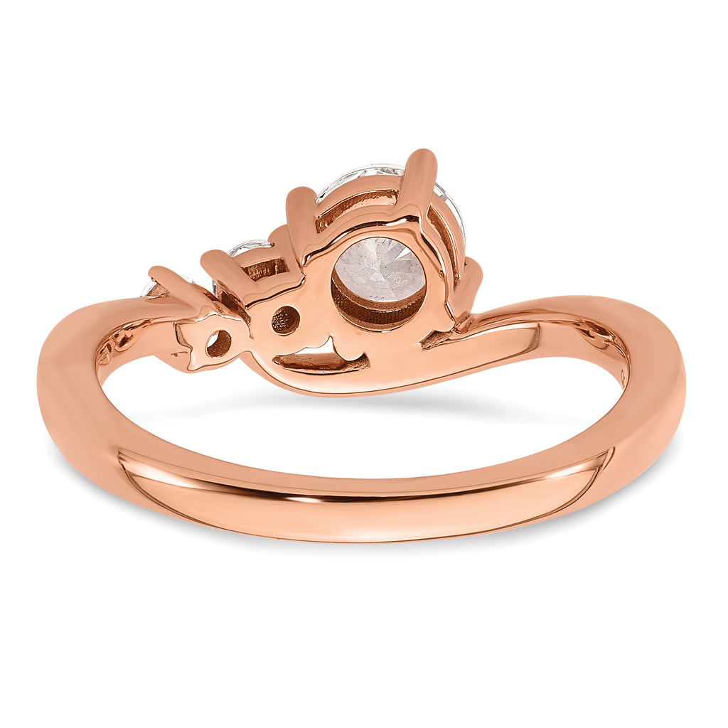 14k Rose Gold 3/4 carat Lab Grown Diamond VS+ F+ Round Complete Engagement Ring