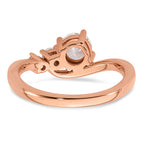 14k Rose Gold 3/4 carat Lab Grown Diamond VS+ F+ Round Complete Engagement Ring