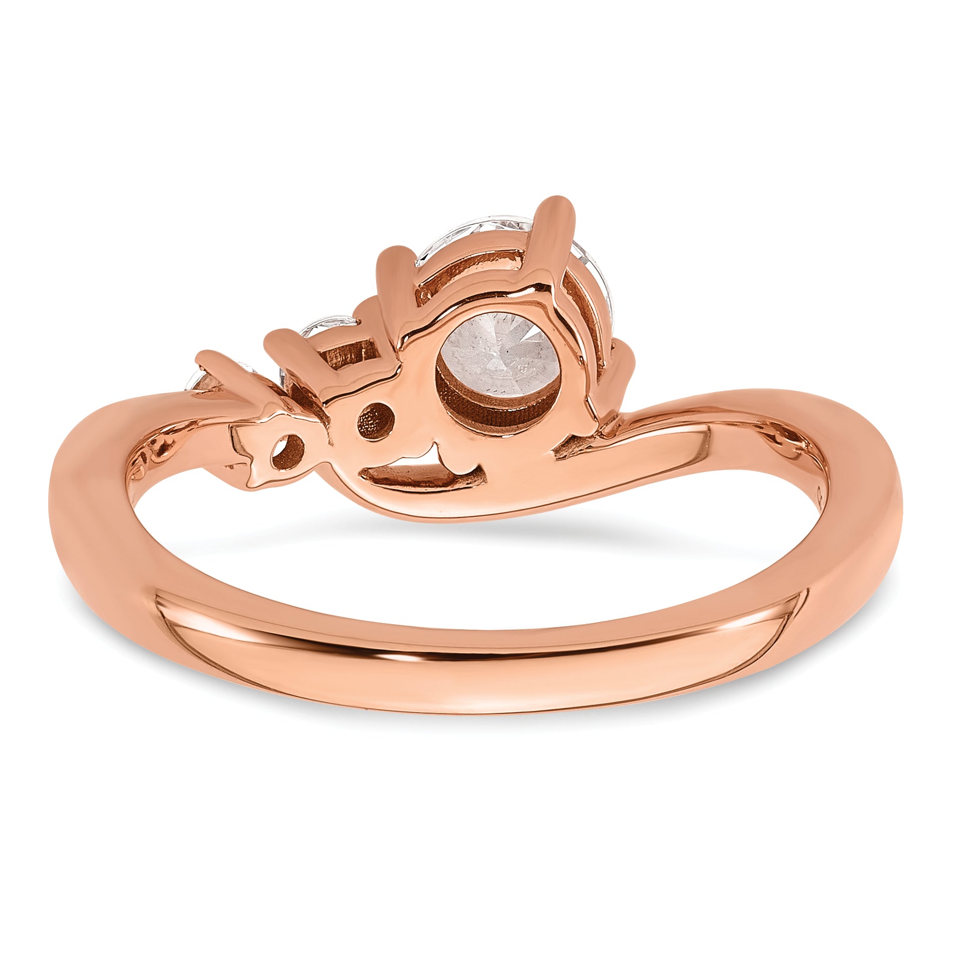 14k Rose Gold 3/4 carat Lab Grown Diamond VS+ F+ Round Complete Engagement Ring