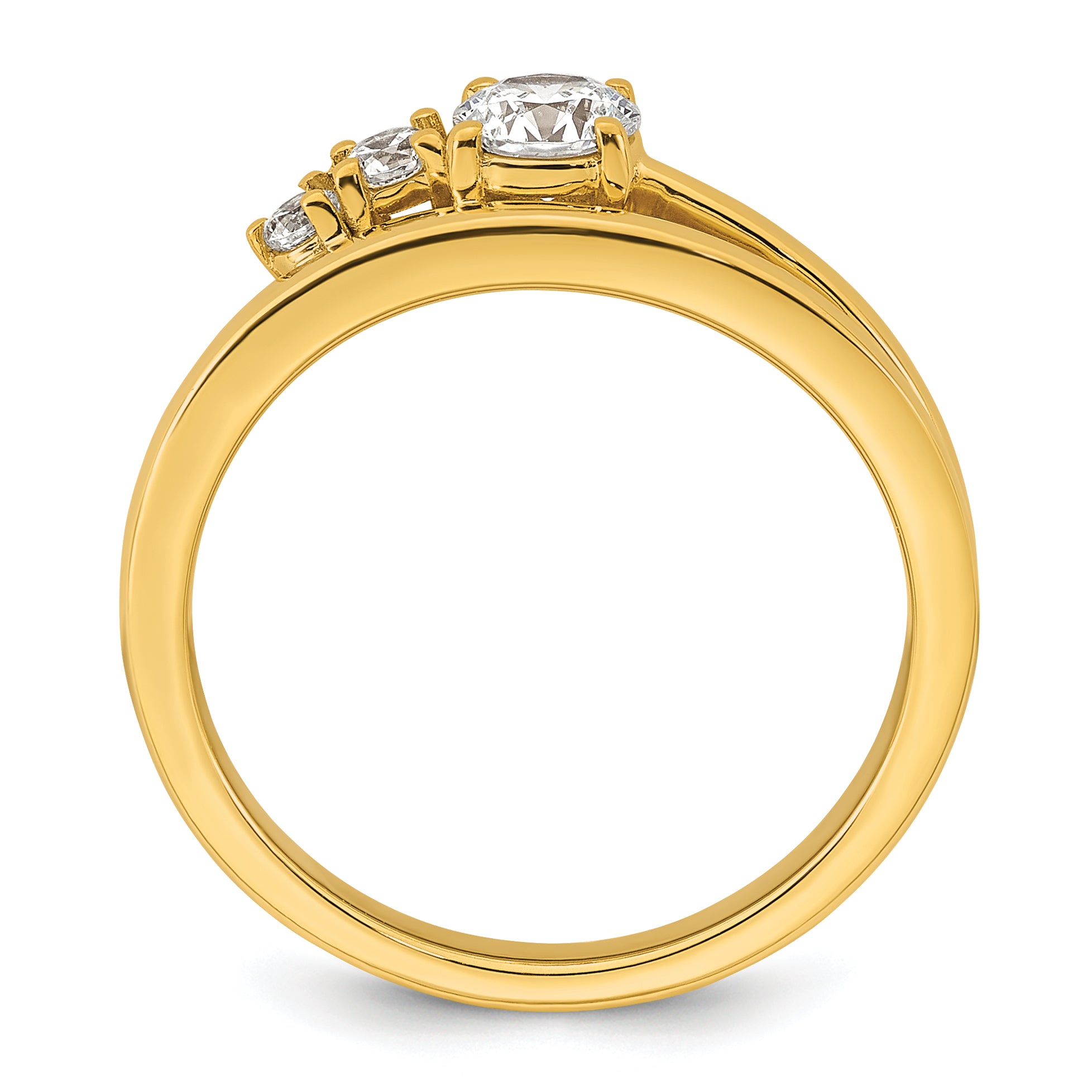 14k 1/2 carat Lab Grown Diamond VS+ F+ Round Complete Engagement Ring