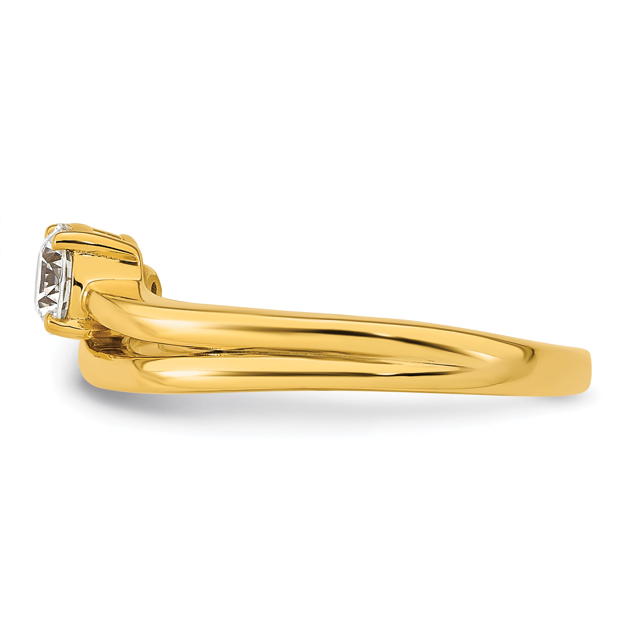 14k 1/2 carat Lab Grown Diamond VS+ F+ Round Complete Engagement Ring