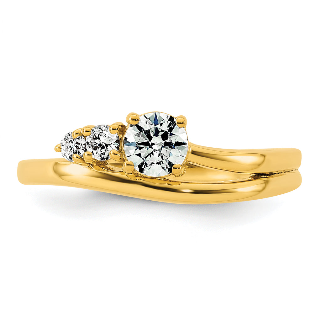 14k 1/2 carat Lab Grown Diamond VS+ F+ Round Complete Engagement Ring