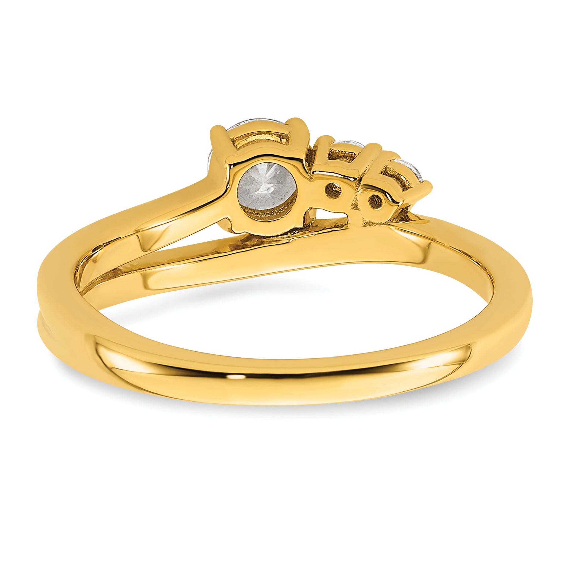 14k 1/2 carat Lab Grown Diamond VS+ F+ Round Complete Engagement Ring