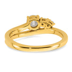 14k 1/2 carat Lab Grown Diamond VS+ F+ Round Complete Engagement Ring