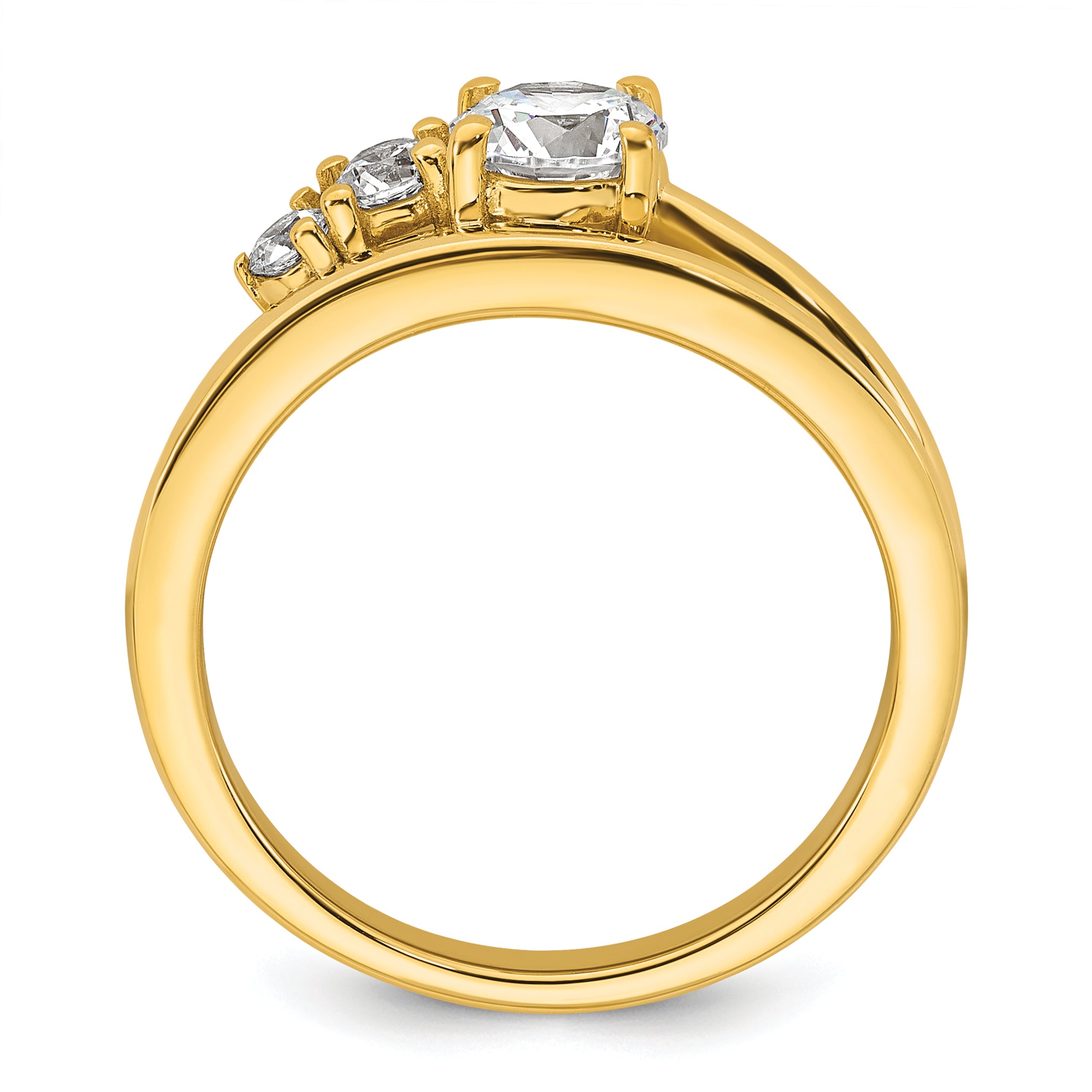 14k 3/4 carat Lab Grown Diamond VS+ F+ Round Complete Engagement Ring Secondary image