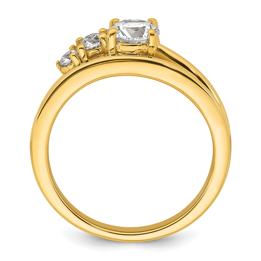 14k 3/4 carat Lab Grown Diamond VS+ F+ Round Complete Engagement Ring