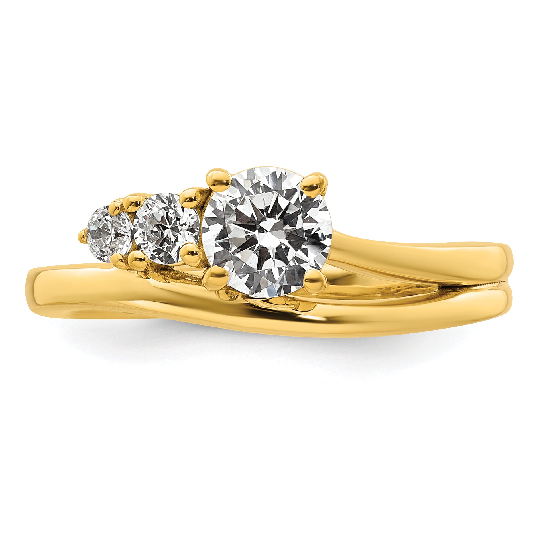 14k 3/4 carat Lab Grown Diamond VS+ F+ Round Complete Engagement Ring