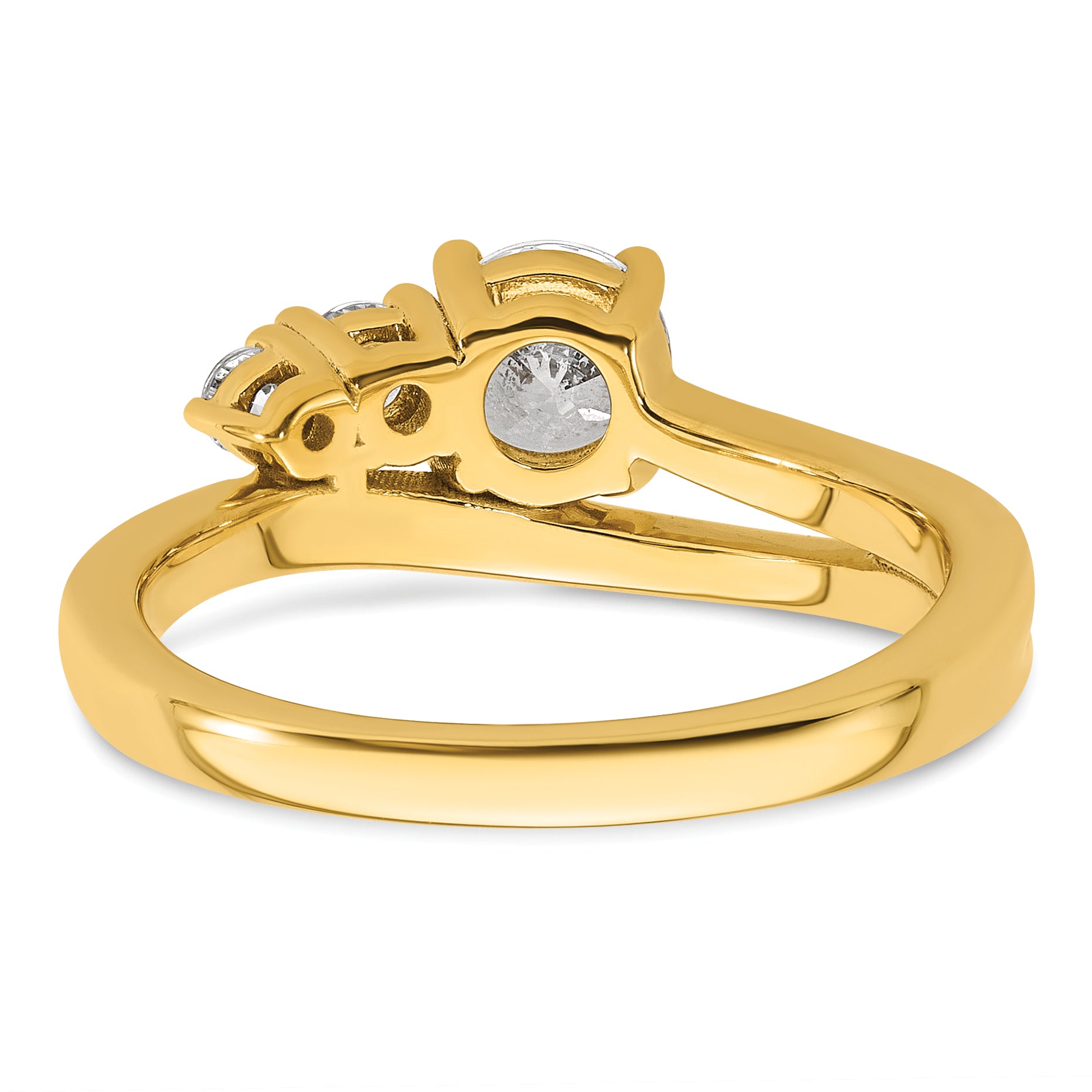 14k 3/4 carat Lab Grown Diamond VS+ F+ Round Complete Engagement Ring