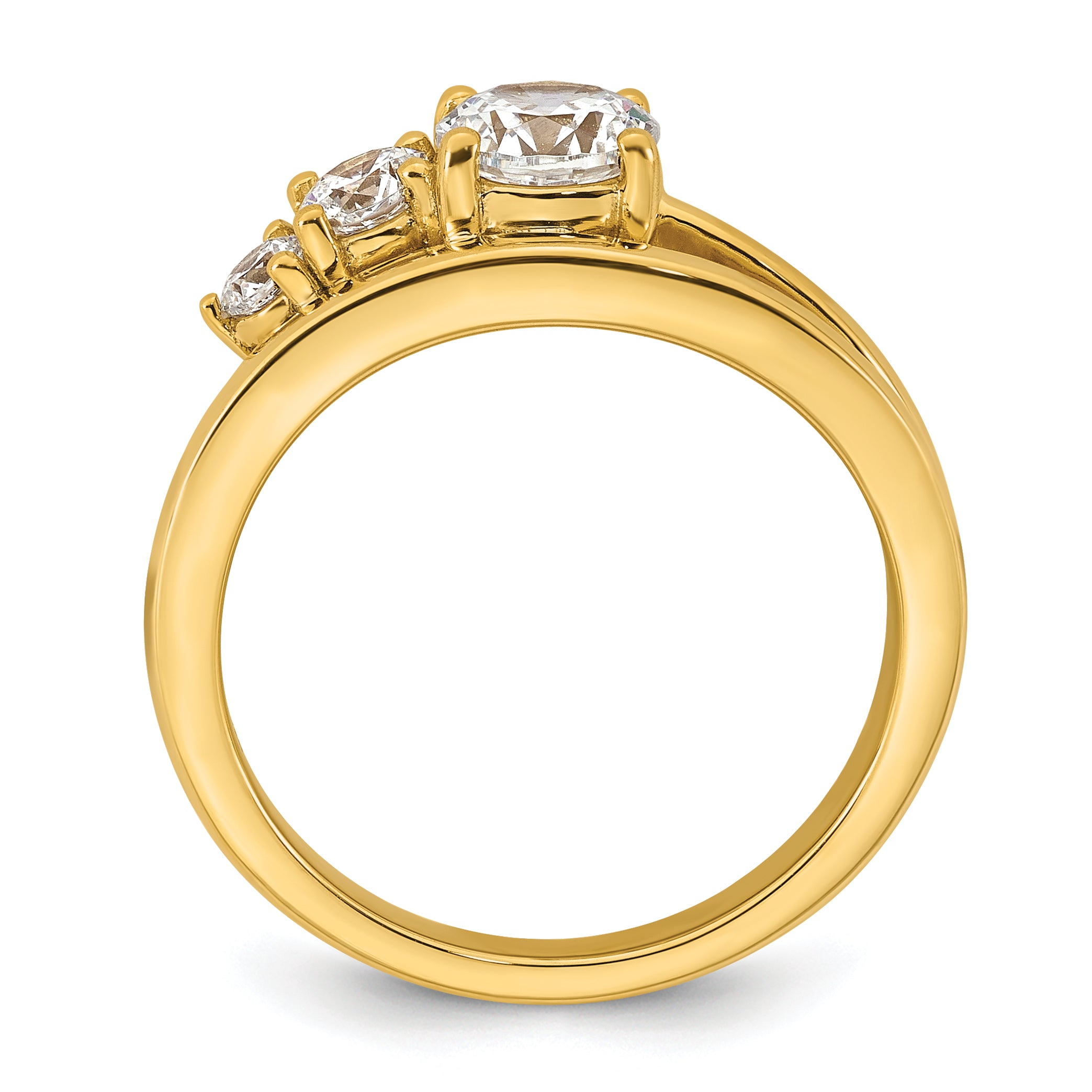 14k 1 carat Lab Grown Diamond VS+ F+ Round Complete Engagement Ring Secondary image