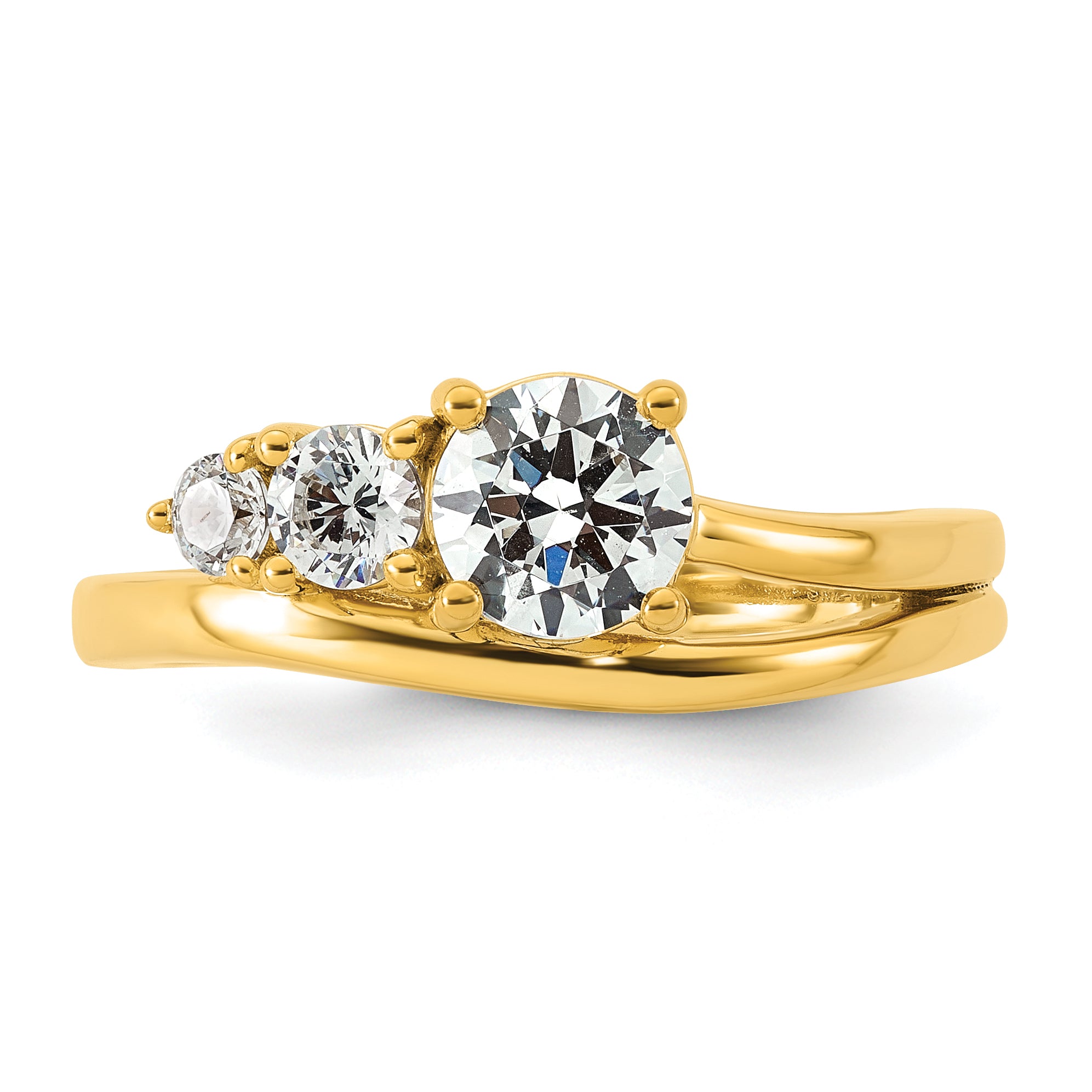 14k 1 carat Lab Grown Diamond VS+ F+ Round Complete Engagement Ring