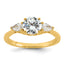 14k 1 3/8 carat Lab Grown Diamond VS+ F+ Round with Pear Sidestones Complete Three Stone Engagement Ring
