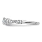 14k White Gold 1 carat Lab Grown Diamond VS+ F+ Round Complete Three Stone Engagement Ring