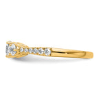 14k 1 carat Lab Grown Diamond VS+ F+ Round Complete Three Stone Engagement Ring
