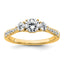 14k 1 carat Certified Lab Grown Diamond VS+ F+ Round Complete Three Stone Engagement Ring