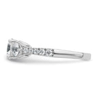 14k White Gold 1 3/4 carat Lab Grown Diamond VS+ F+ Round Complete Three Stone Engagement Ring