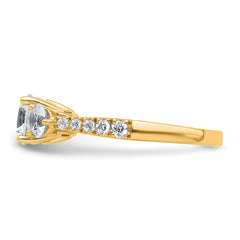 14k 1 3/4 carat Lab Grown Diamond VS+ F+ Round Complete Three Stone Engagement Ring