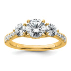 14k 1 3/4 carat Lab Grown Diamond VS+ F+ Round Complete Three Stone Engagement Ring