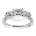 14k White Gold 4 carat Lab Grown Diamond VS+ F+ Round Complete Three Stone Engagement Ring