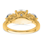 14k 4 carat Lab Grown Diamond VS+ F+ Round Complete Three Stone Engagement Ring