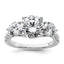 14k White Gold 4 carat Certified Lab Grown Diamond VS+ F+ Round Complete Three Stone Engagement Ring