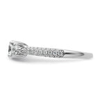 14k White Gold 1 carat Lab Grown Diamond VS+ F+ Complete Round Three Stone Engagement Ring