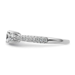 14k White Gold 1 carat Lab Grown Diamond VS+ F+ Complete Round Three Stone Engagement Ring