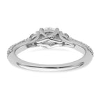 14k White Gold 1 carat Lab Grown Diamond VS+ F+ Complete Round Three Stone Engagement Ring