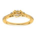 14k 1 carat Lab Grown Diamond VS+ F+ Complete Round Three Stone Engagement Ring