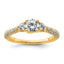 14k 1 carat Lab Grown Diamond VS+ F+ Complete Round Three Stone Engagement Ring